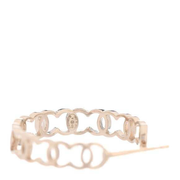 Chanel 21A Gold Metal Interlocking CC Logo Dangle Drop Statement Hoop Earrings - Picture 10 of 12